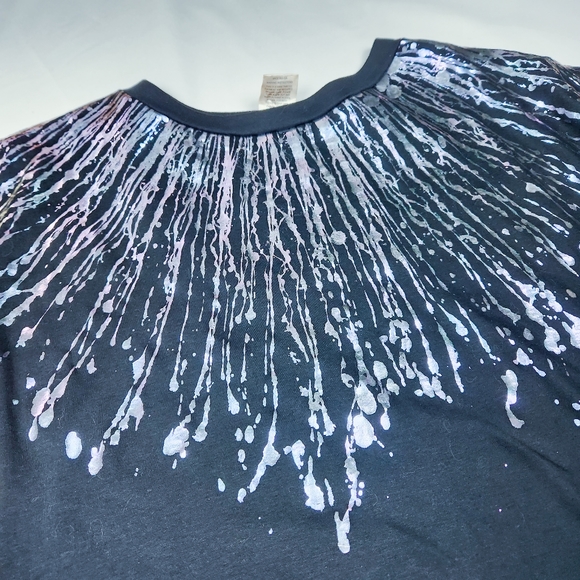 Hand Painted Lana Rogers Oversized Tunic/Dress w/Purple Metalic Splatter Design - Picture 4 of 10